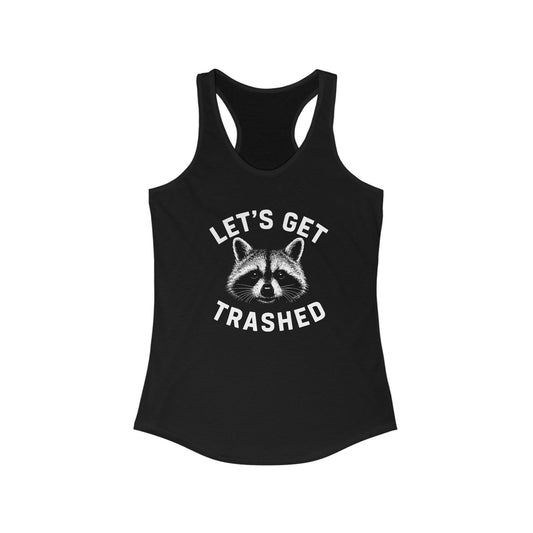 Racerback Tank Top - Let's Get Trashed Raccoon Design - Riff Raff Wear