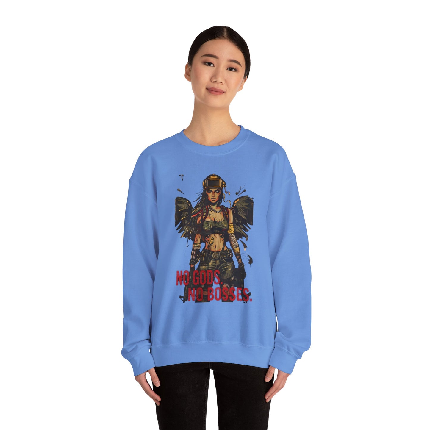 No Gods No Bosses Unisex Crewneck Sweatshirt - Empowering Streetwear for Rebels - Riff Raff Wear
