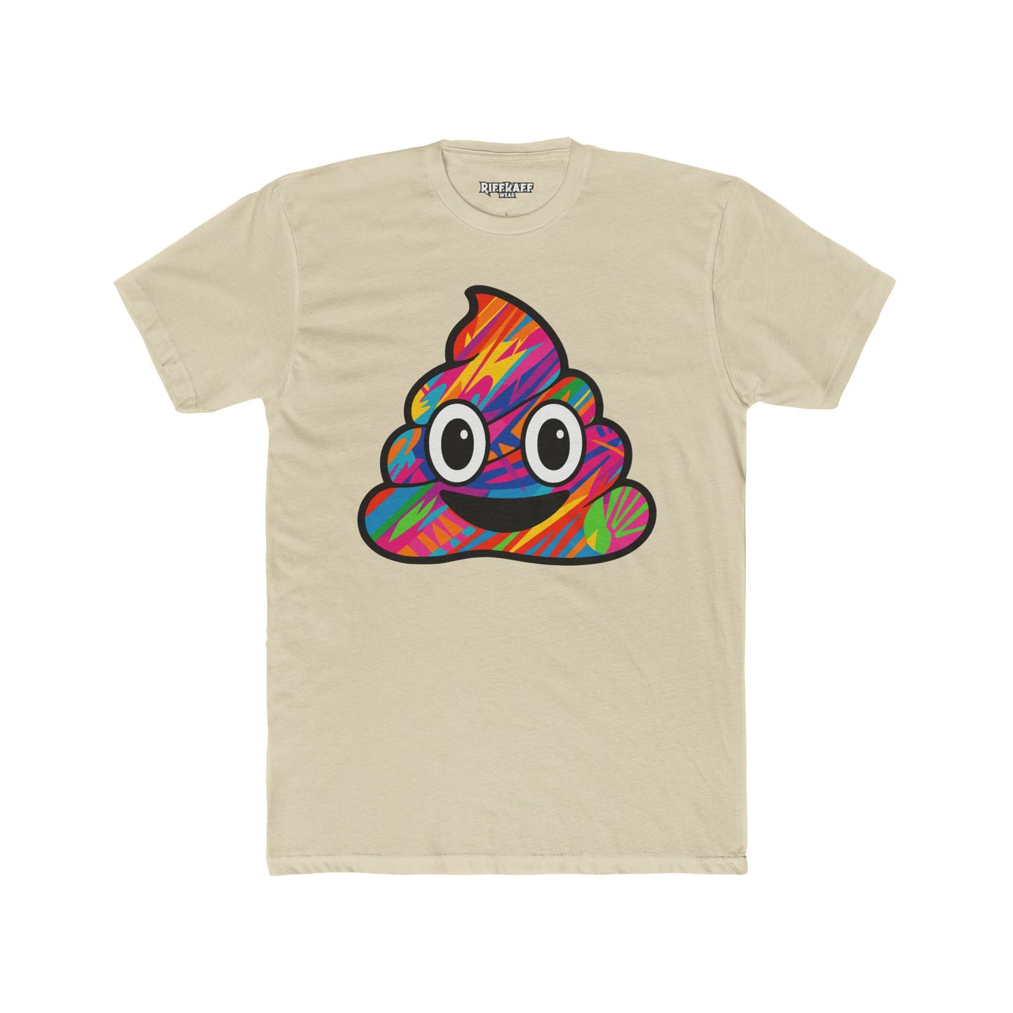 Colorful Cartoon Poop Unisex Cotton Crew Tee - Riff Raff Wear