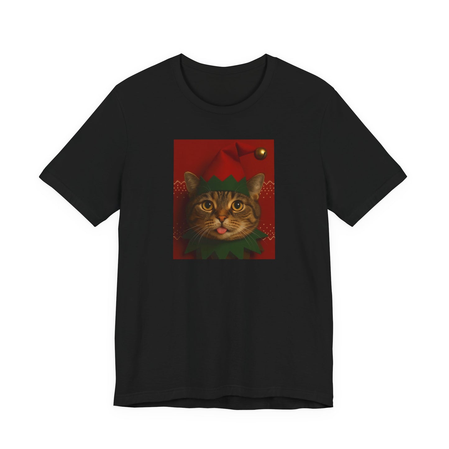 Festive Cat Elf T-Shirt, Christmas Tee, Holiday Gift, Cute Cat Lover Shirt, Unisex Apparel, Funny Christmas Top - Riff Raff Wear