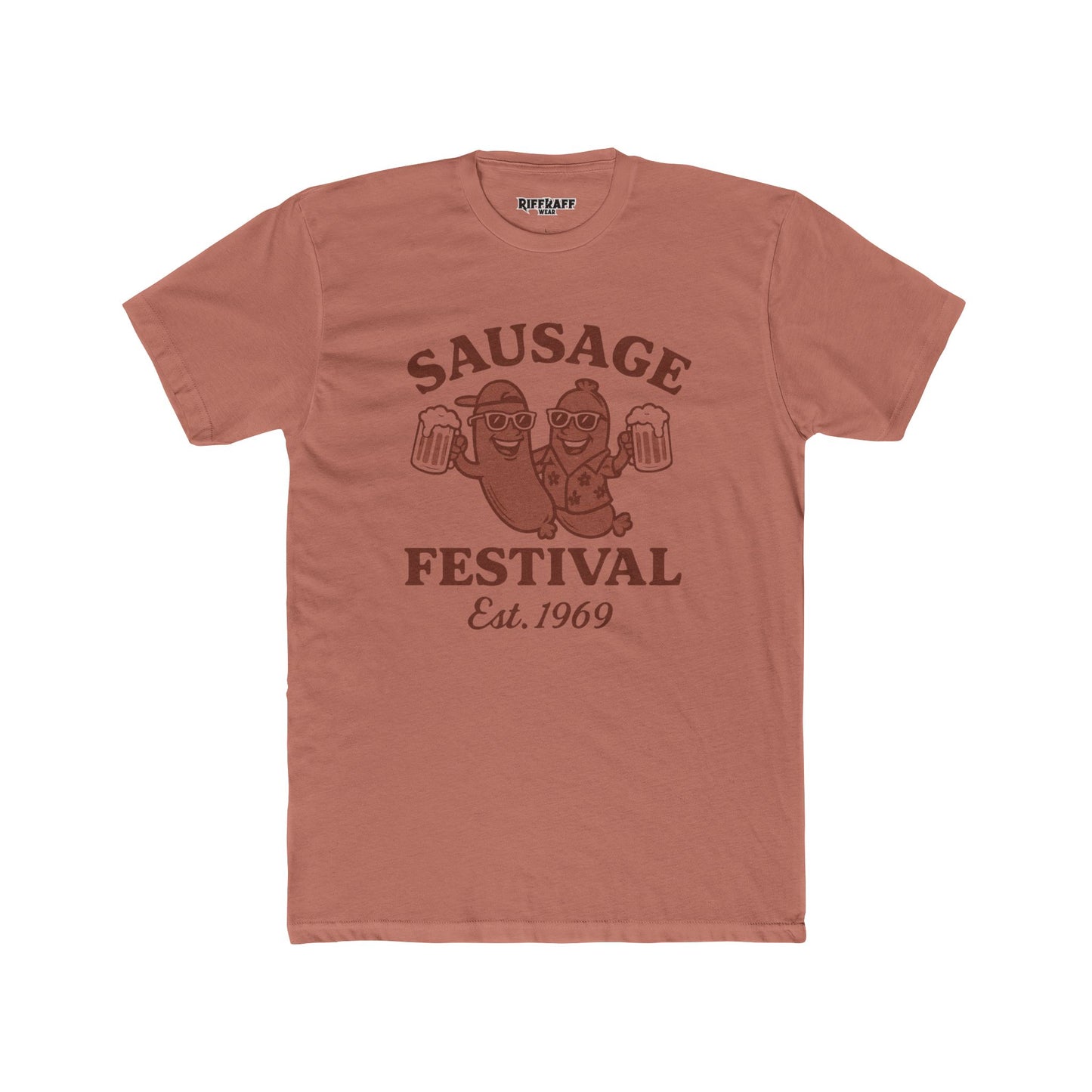 Sausage Festival Unisex Cotton Crew Tee | Fun & Festive Shirt for Food Lovers - Riff Raff Wear