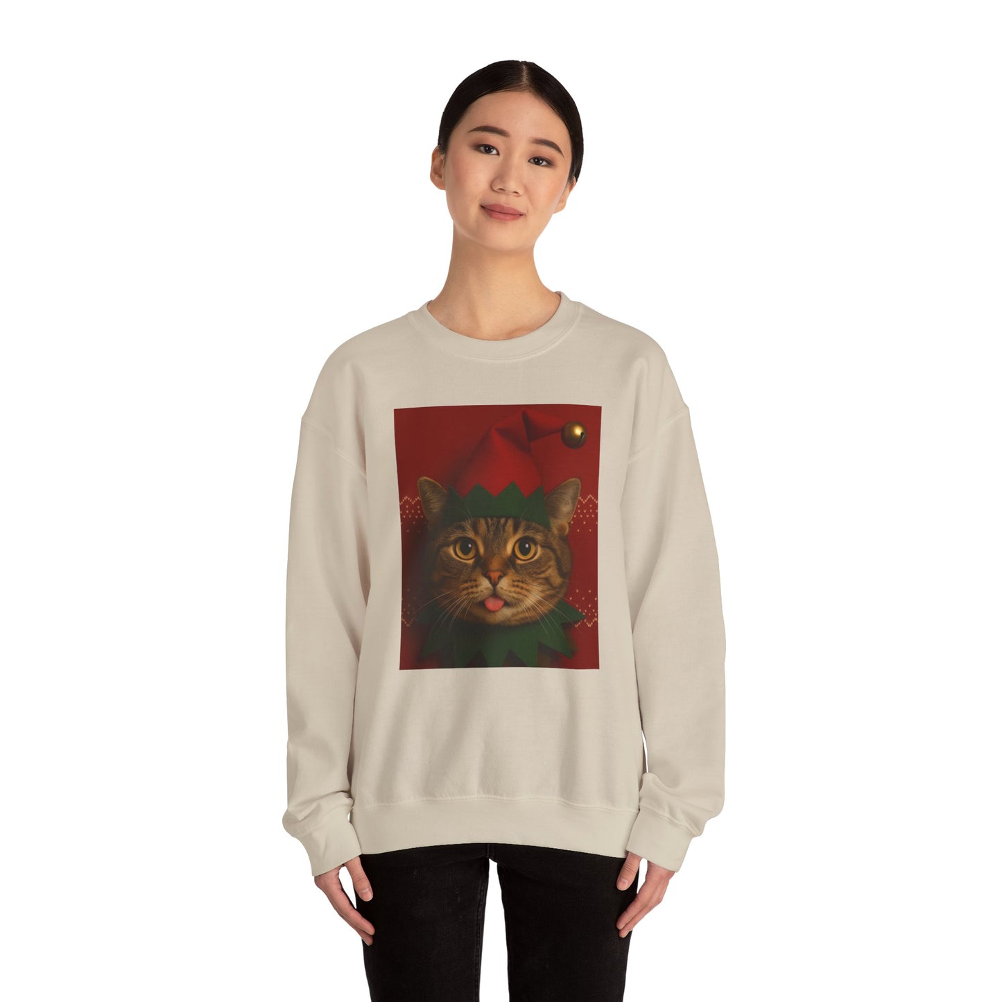 Cute Cat Christmas Sweatshirt, Holiday Sweater, Unisex Crewneck, Gift for Cat Lovers, Festive Apparel, Cozy Winter Wear - Riff Raff Wear