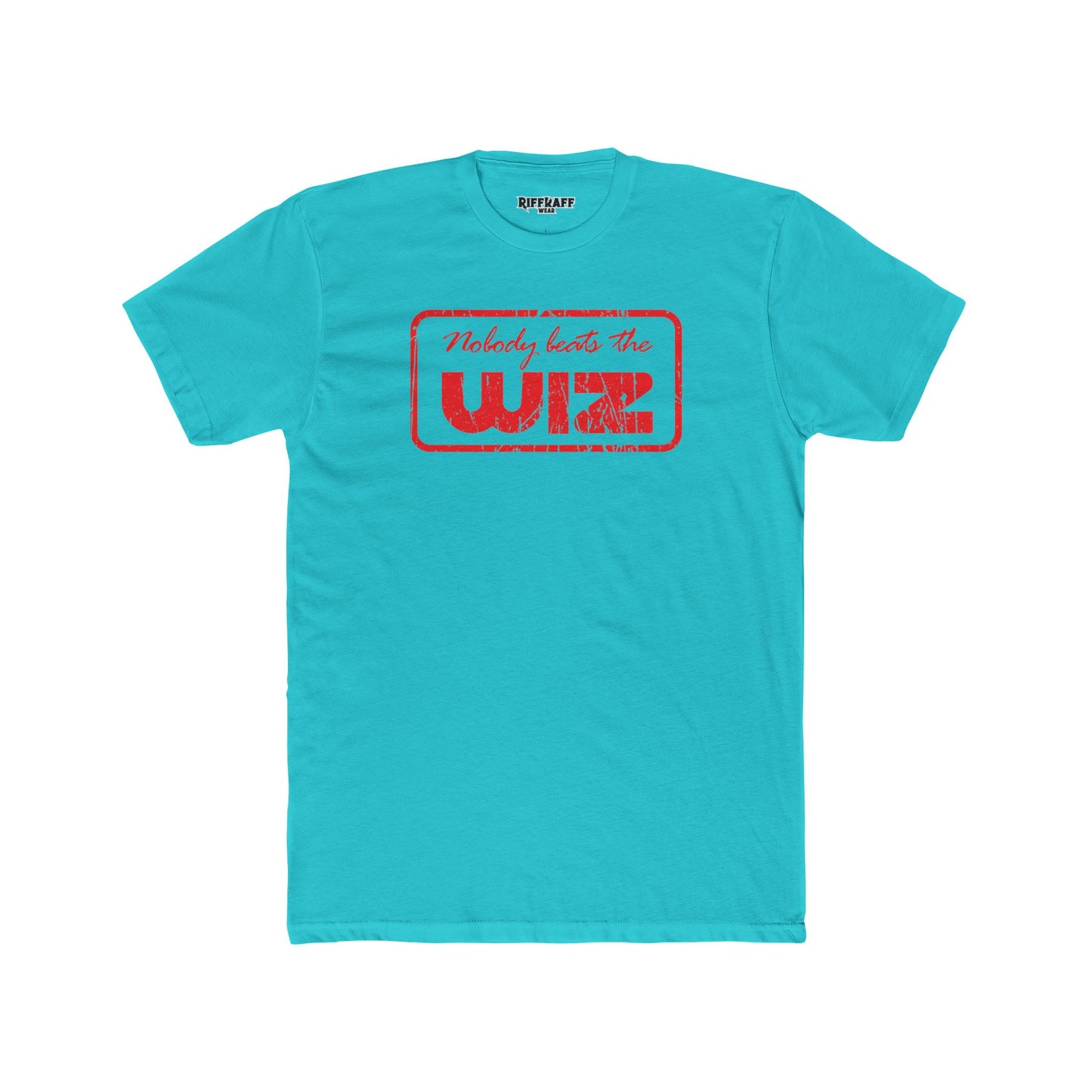 Nobody Beats The Wiz Unisex Cotton Crew Tee - Retro Retail T-Shirt - Riff Raff Wear