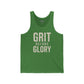 Grit Before Glory Unisex Jersey Tank - Motivational Workout Apparel - Fitness - Riff Raff Wear