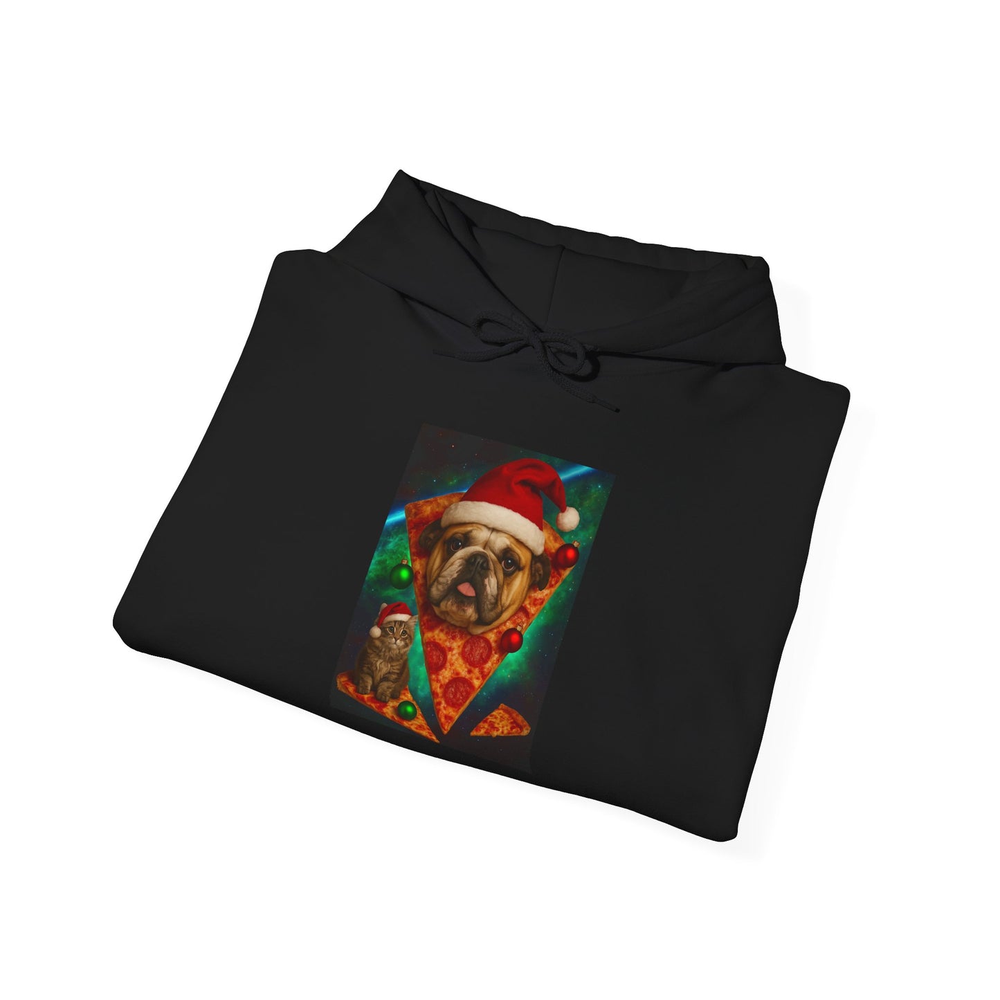 Pug Pizza Party Hoodie - Fun Sweatshirt for Pet Lovers, Holiday Apparel, Christmas Gift, Cozy Gift for Him and Her - Riff Raff Wear