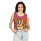 Unisex Peace Sign Tank Top - Vibrant Garment-Dyed Casual Wear - Riff Raff Wear