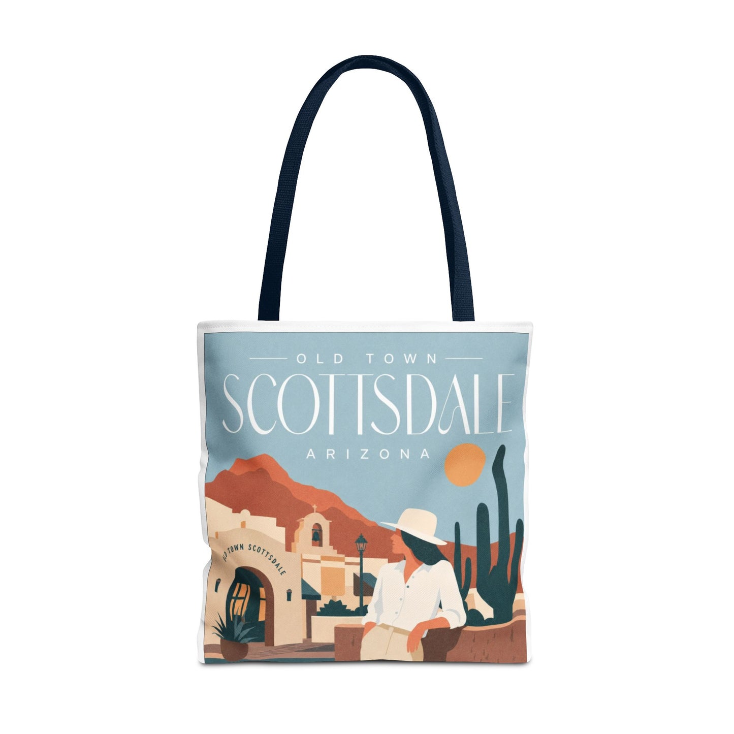 Scottsdale Arizona Vintage Travel Tote Bag — Old Town Desert Poster Design