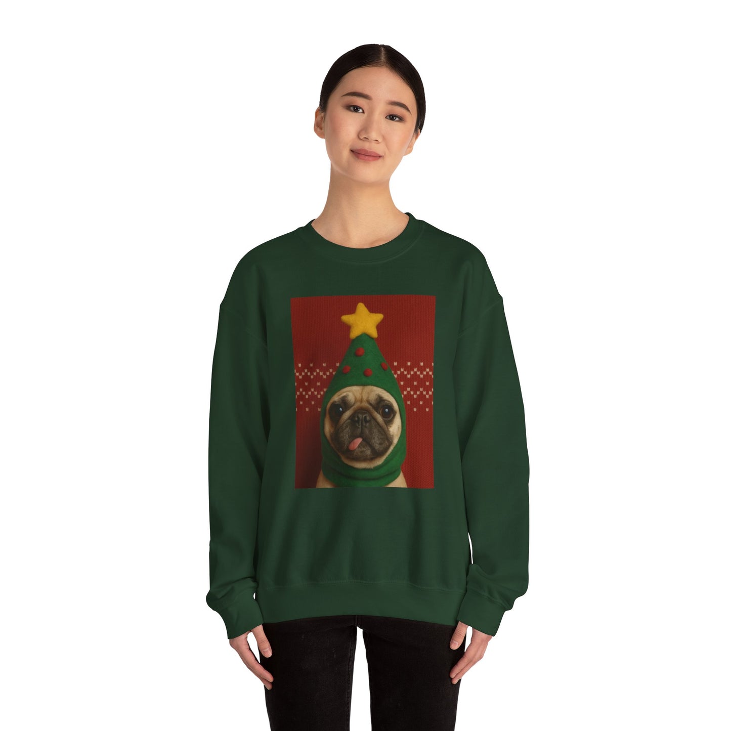 Christmas Pug Sweatshirt, Unisex Crewneck, Cute Holiday Sweater, Dog Lover Gift, Cozy Winter Wear, Fun Christmas Apparel - Riff Raff Wear