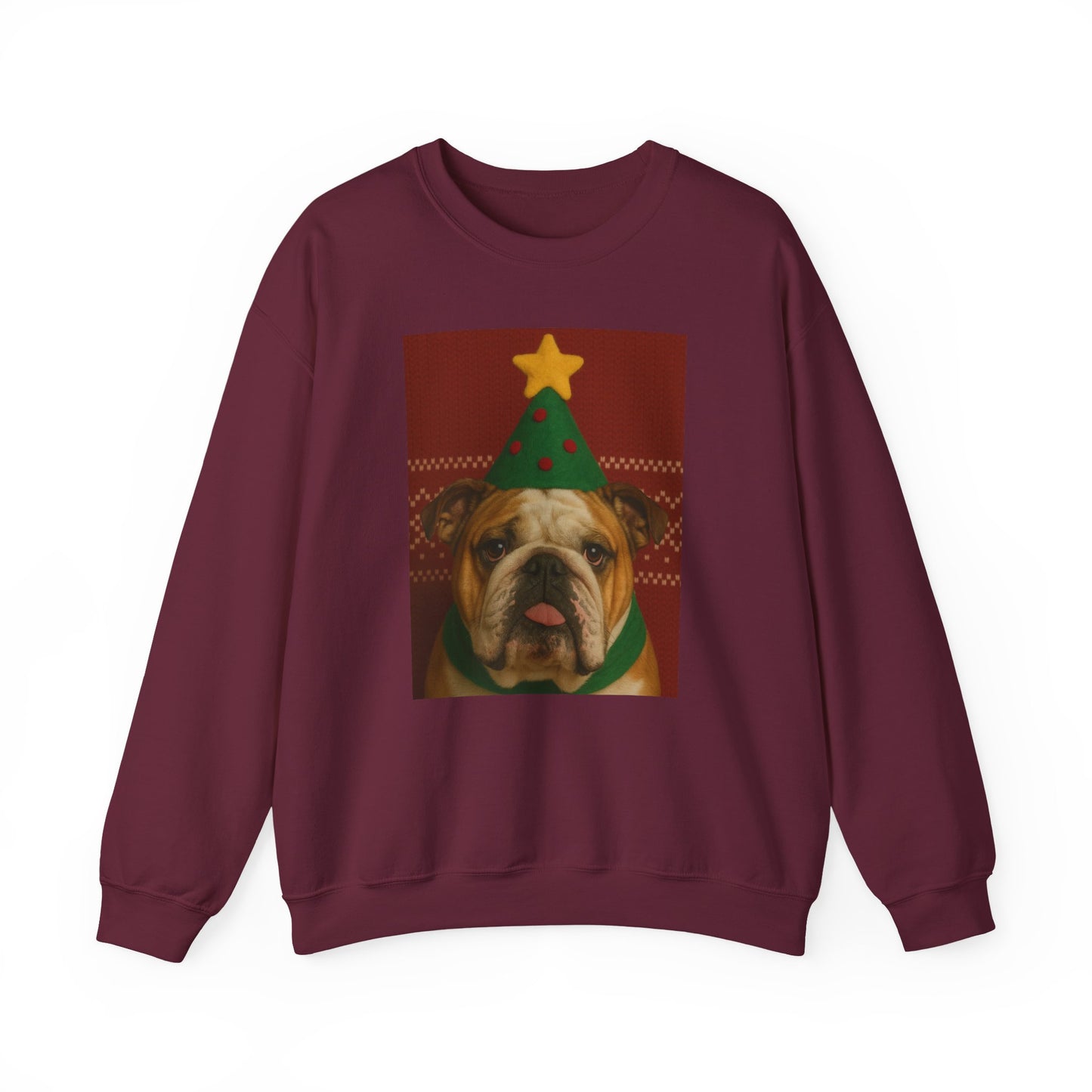 Bulldog Christmas Sweatshirt | Festive Dog Apparel, Holiday Gift, Ugly Sweater Party, Cozy Winter Wear, Pet Lover Gift - Riff Raff Wear