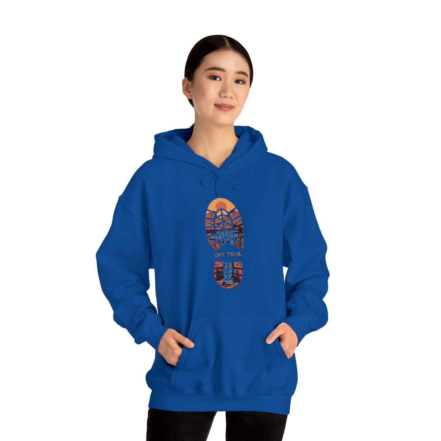 Off Trail Boot Print Unisex Heavy Blend™ Hooded Sweatshirt