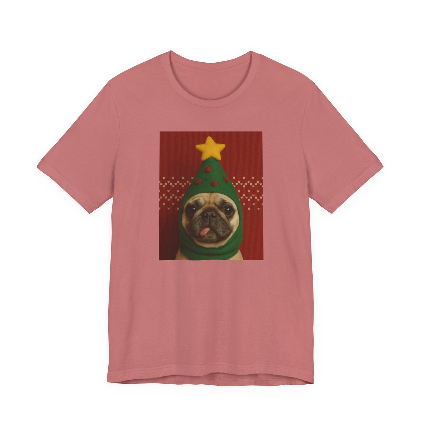 Christmas Pug Tee | Unisex Jersey Short Sleeve Tee, Fun Holiday T-Shirt, Cute Dog Shirt, Gift for Pet Lovers, Festive Apparel, Party Wear - Riff Raff Wear