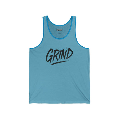 Motivational 'GRIND' Unisex Jersey Tank - Comfort Fit Workout Apparel - Riff Raff Wear