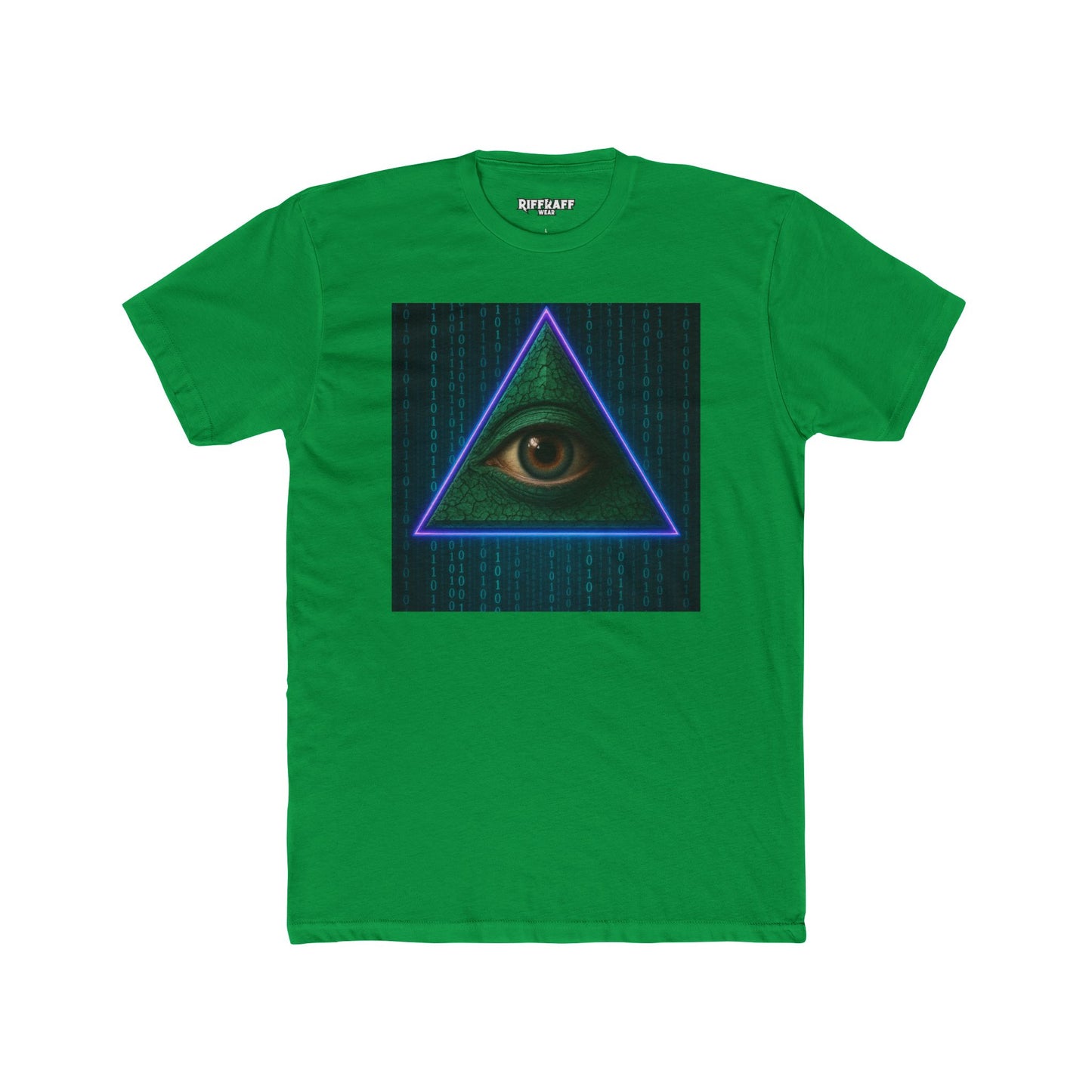Mystical Eye Unisex Cotton Crew Tee - Retro Cyber Design - Riff Raff Wear