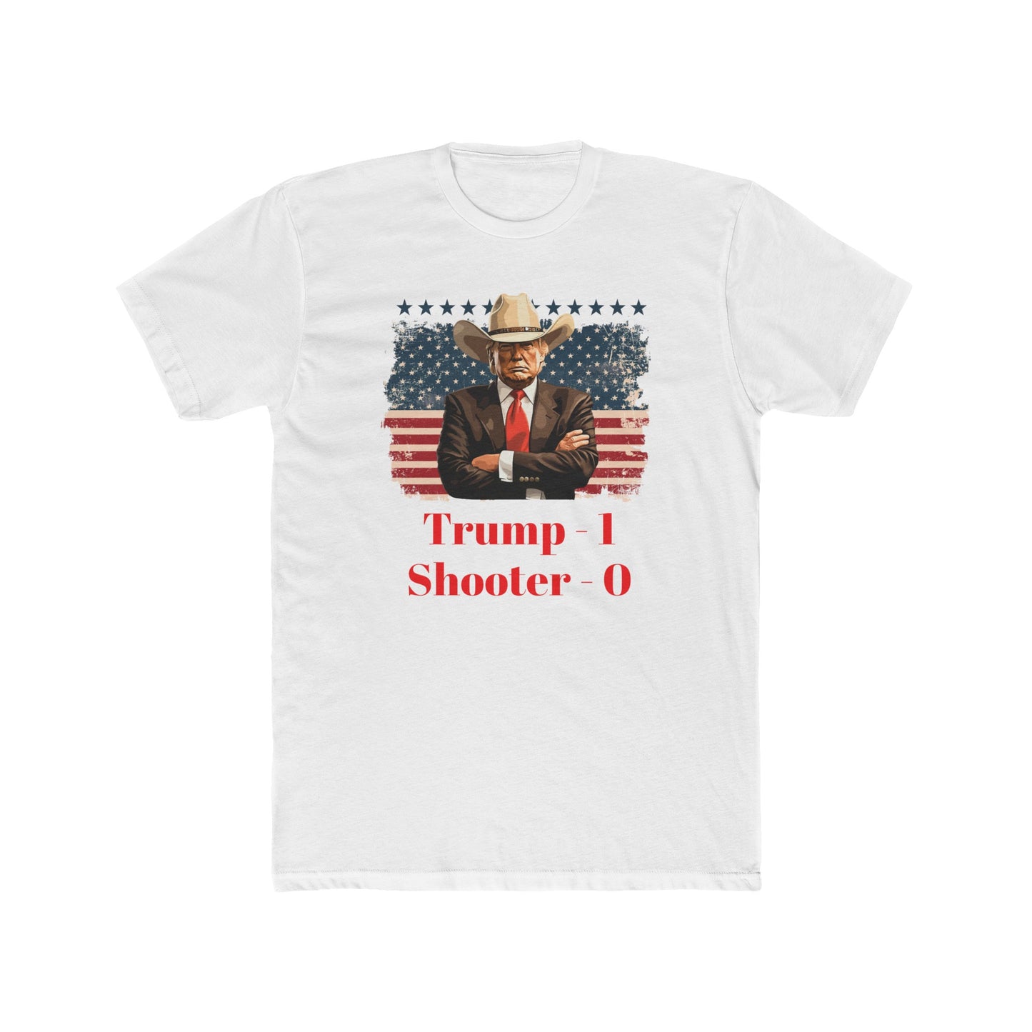 Riff Raff Wear Trump 1 Shooter 0 Unisex Cotton Crew Tee