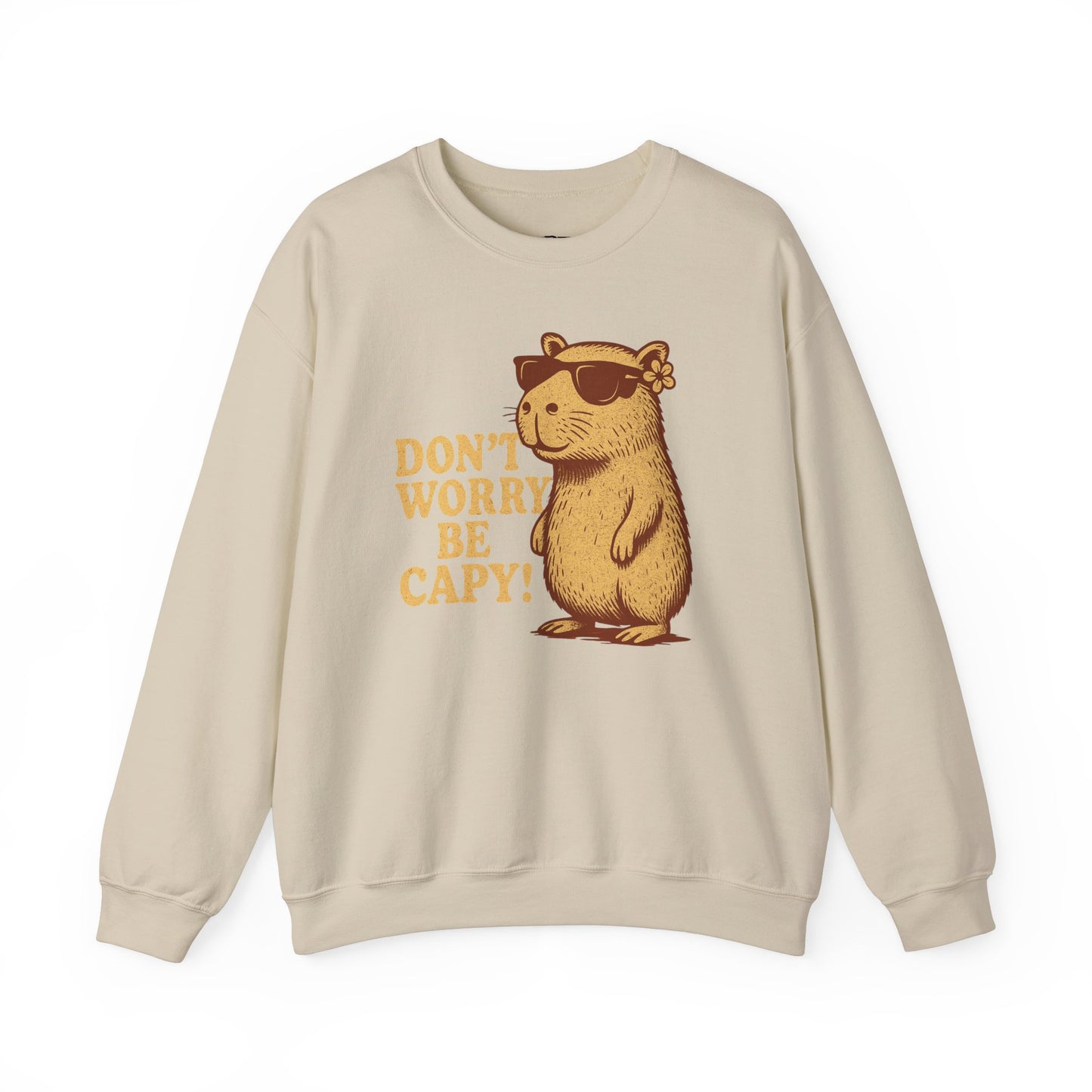 Don't Worry Be Capy! - Unisex Heavy Blend Crewneck Sweatshirt - Riff Raff Wear