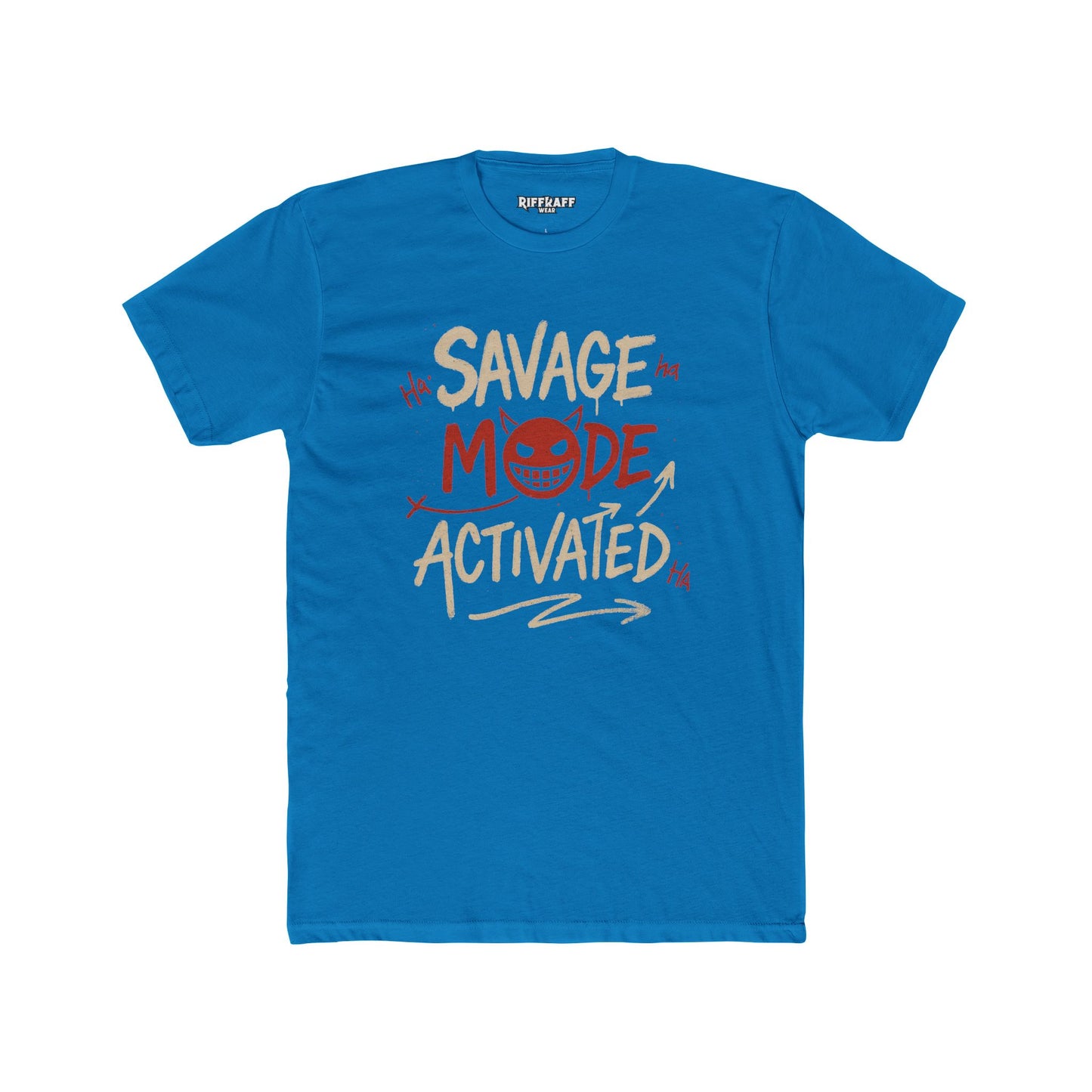 Savage Mode Activated Unisex Cotton Crew Tee – Casual Graphic Shirt for Everyday Style - Riff Raff Wear