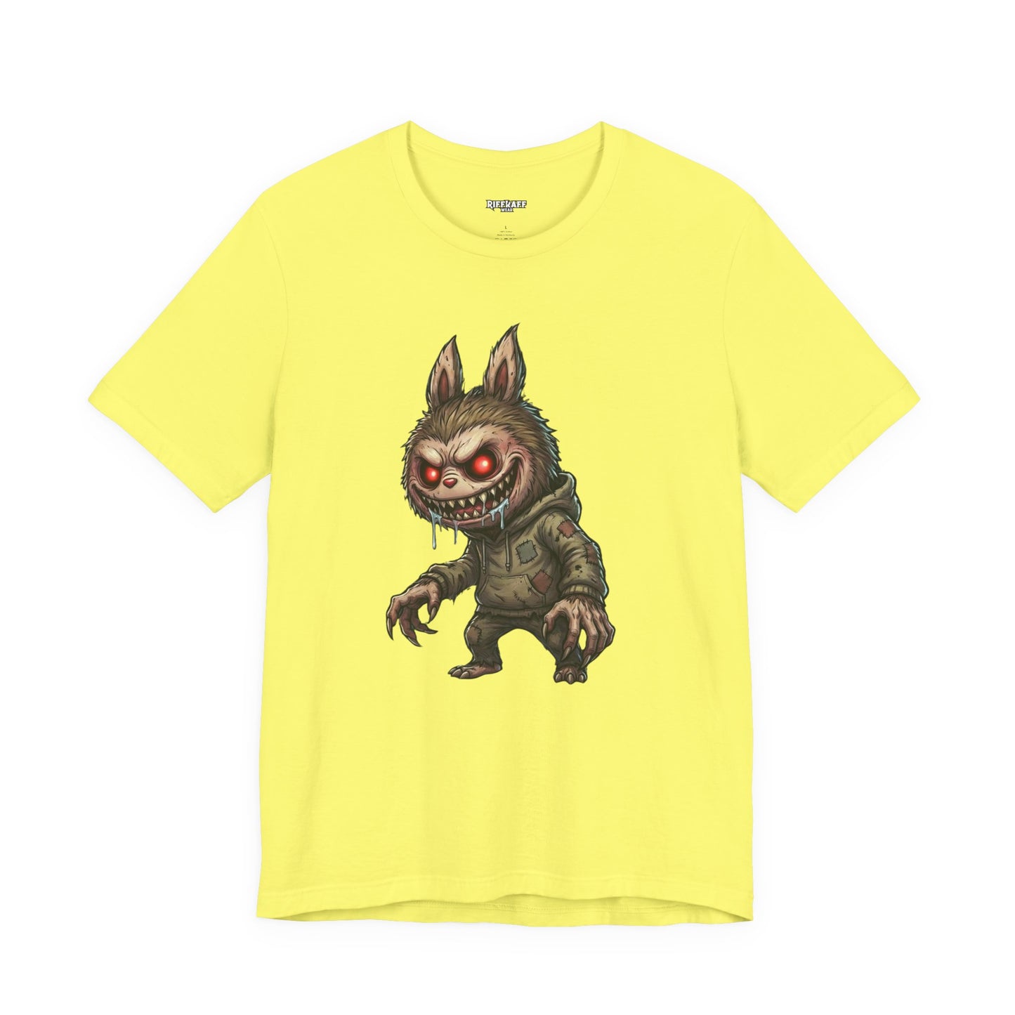 Graphic Tee — Creepy Bunny Monster Front with "F*** You and Your Lab***" Bold Back