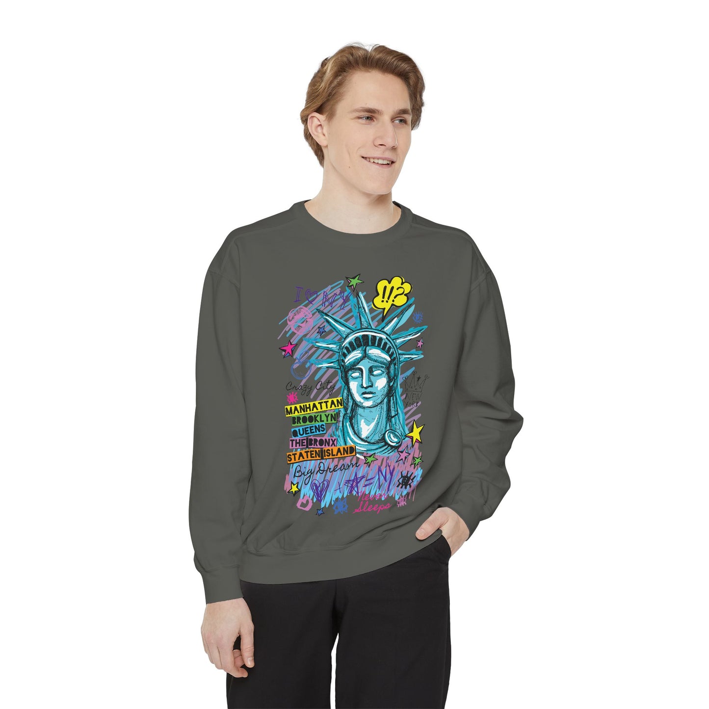 Statue of Liberty Graphic Unisex Sweatshirt - NYC Urban Style - Riff Raff Wear
