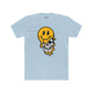 Trendy Graphic Tee: Melting Smile Skull Design - Unisex Cotton Crew Shirt, Casual Wear, Streetwear
