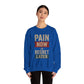 Inspirational Crewneck Sweatshirt - "Pain Now or Regret Later" - Riff Raff Wear