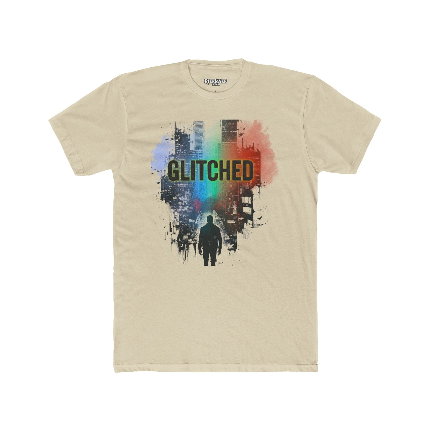 Glitched Unisex Cotton Crew Tee - Urban Streetwear Style - Riff Raff Wear