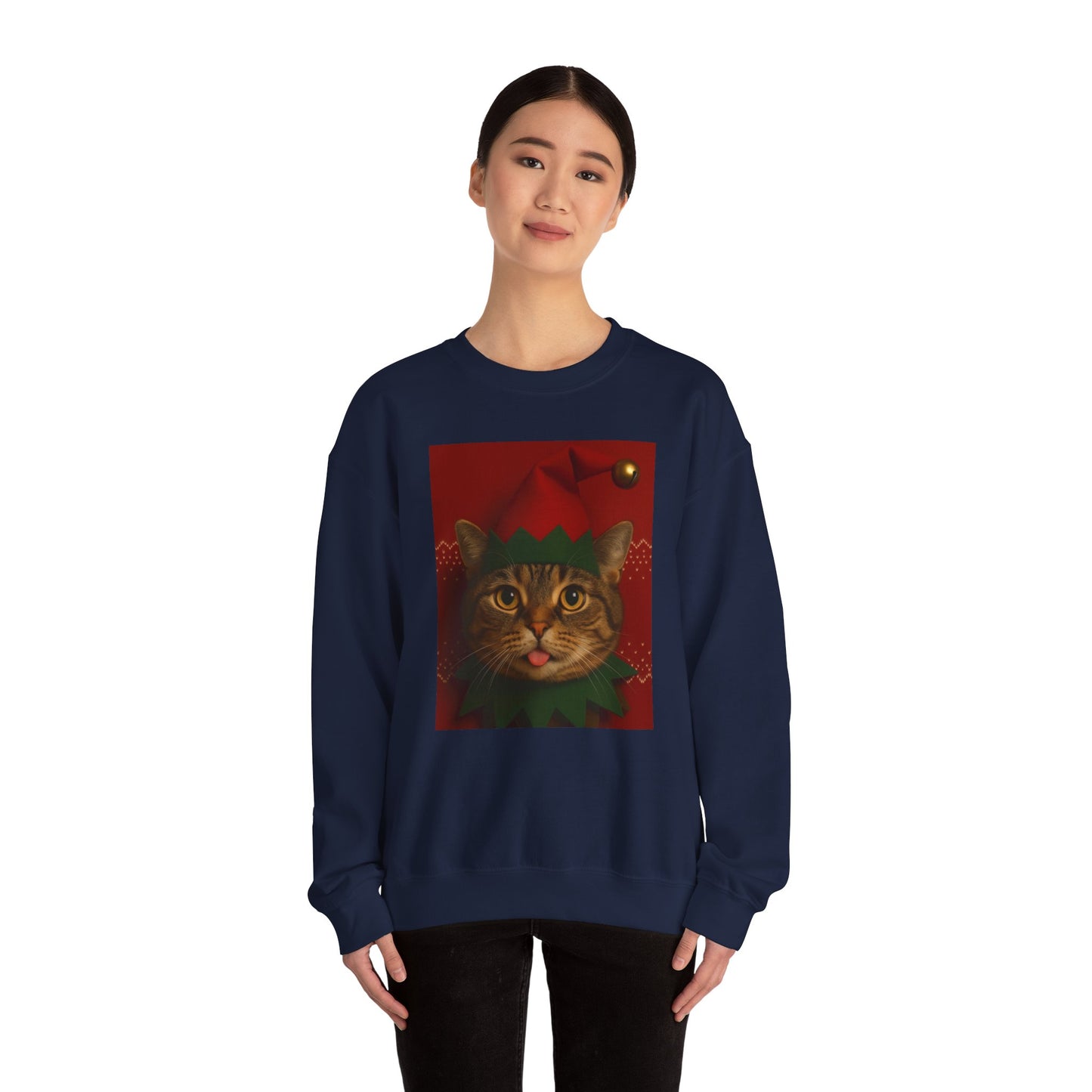 Cute Cat Christmas Sweatshirt, Holiday Sweater, Unisex Crewneck, Gift for Cat Lovers, Festive Apparel, Cozy Winter Wear - Riff Raff Wear