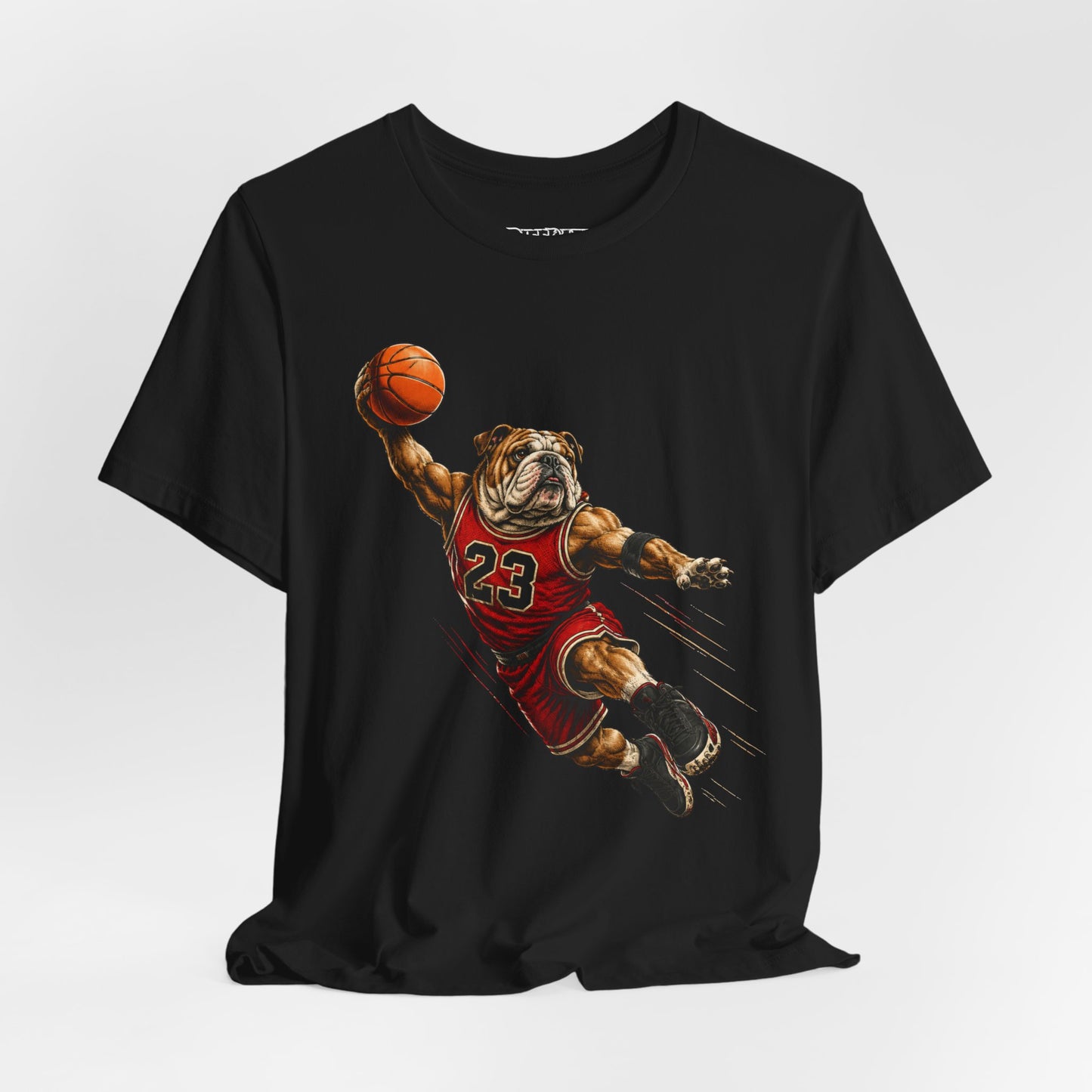 Bulldog Dunk Basketball T‑Shirt, Retro #23 Slam Dunk Graphic Tee