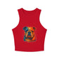 Colorful Bulldog Print Micro Rib Racer Tank Top - Riff Raff Wear