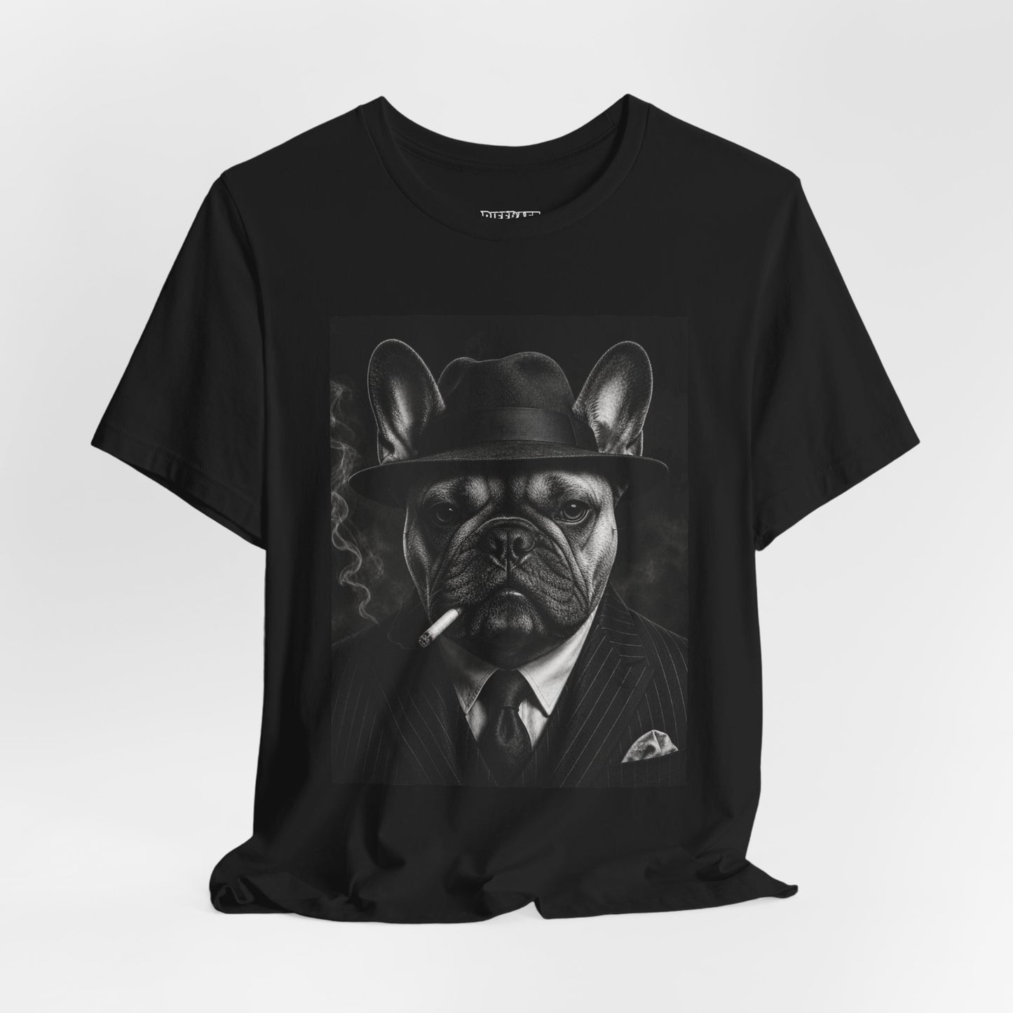 Frech Bulldog Mobster T-Shirt  Vintage Noir Dog Graphic Tee