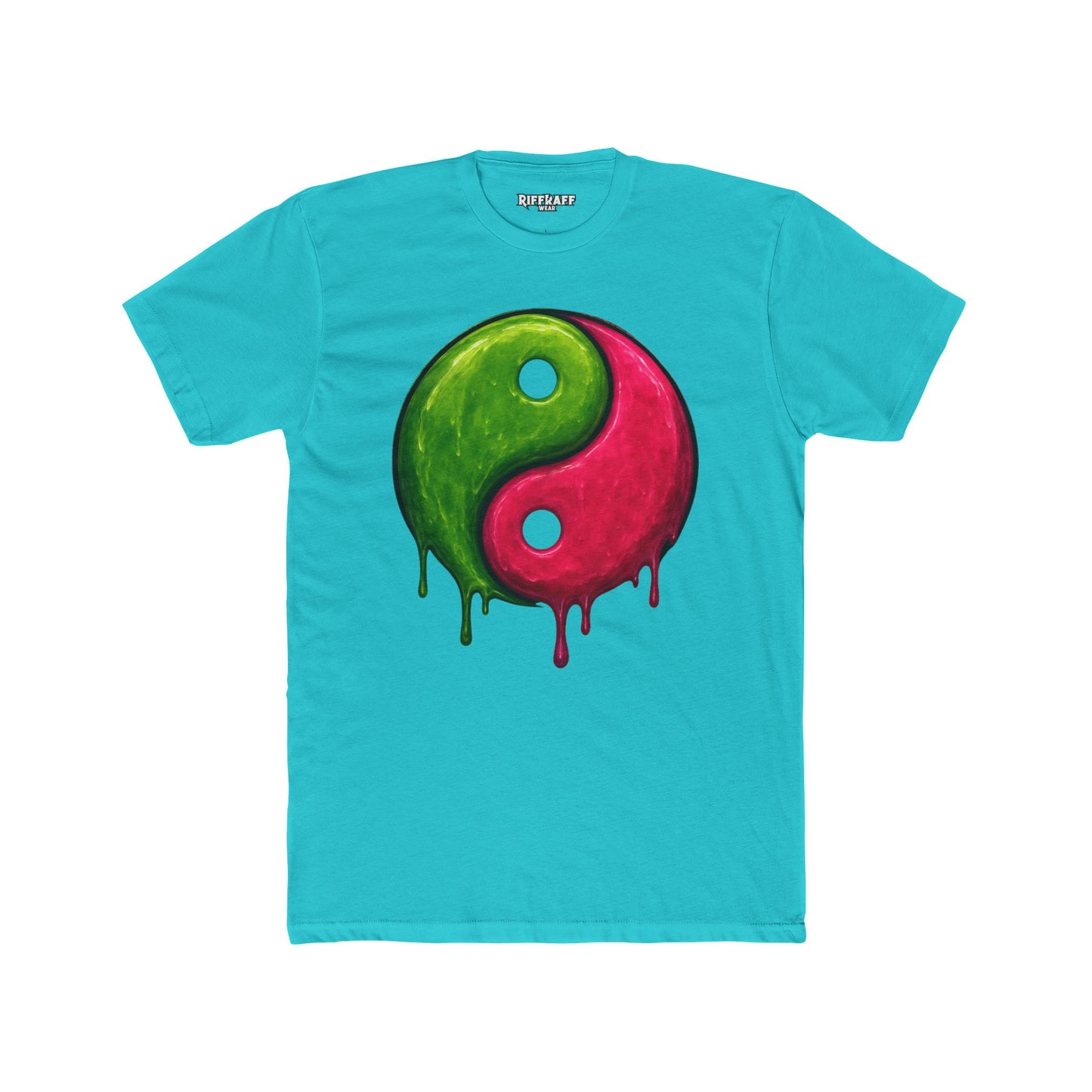 Yin Yang Drip Unisex Cotton Crew Tee - Stylish & Fun Graphic Tee for Everyday Wear - Riff Raff Wear