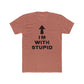 Funny Unisex Cotton Crew Tee - 'I'M WITH STUPID' Graphic Tee - Riff Raff Wear