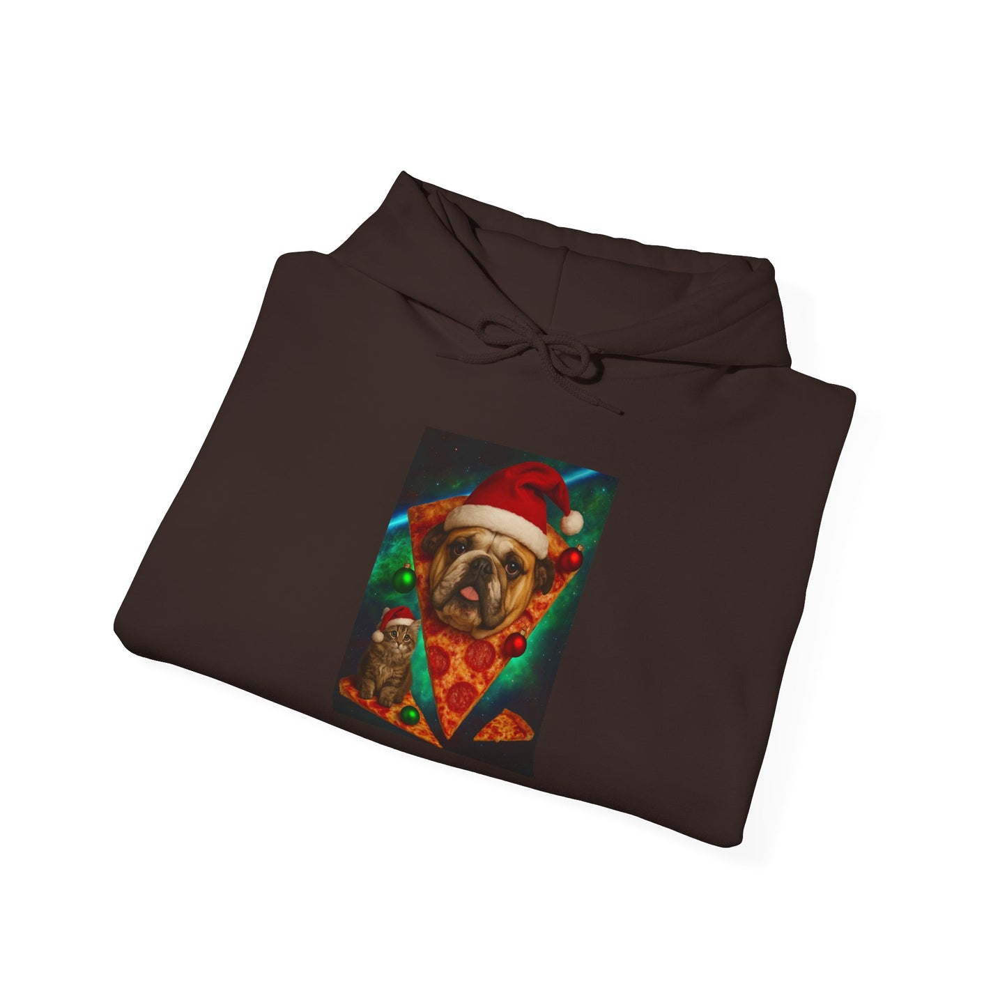 Pug Pizza Party Hoodie - Fun Sweatshirt for Pet Lovers, Holiday Apparel, Christmas Gift, Cozy Gift for Him and Her - Riff Raff Wear