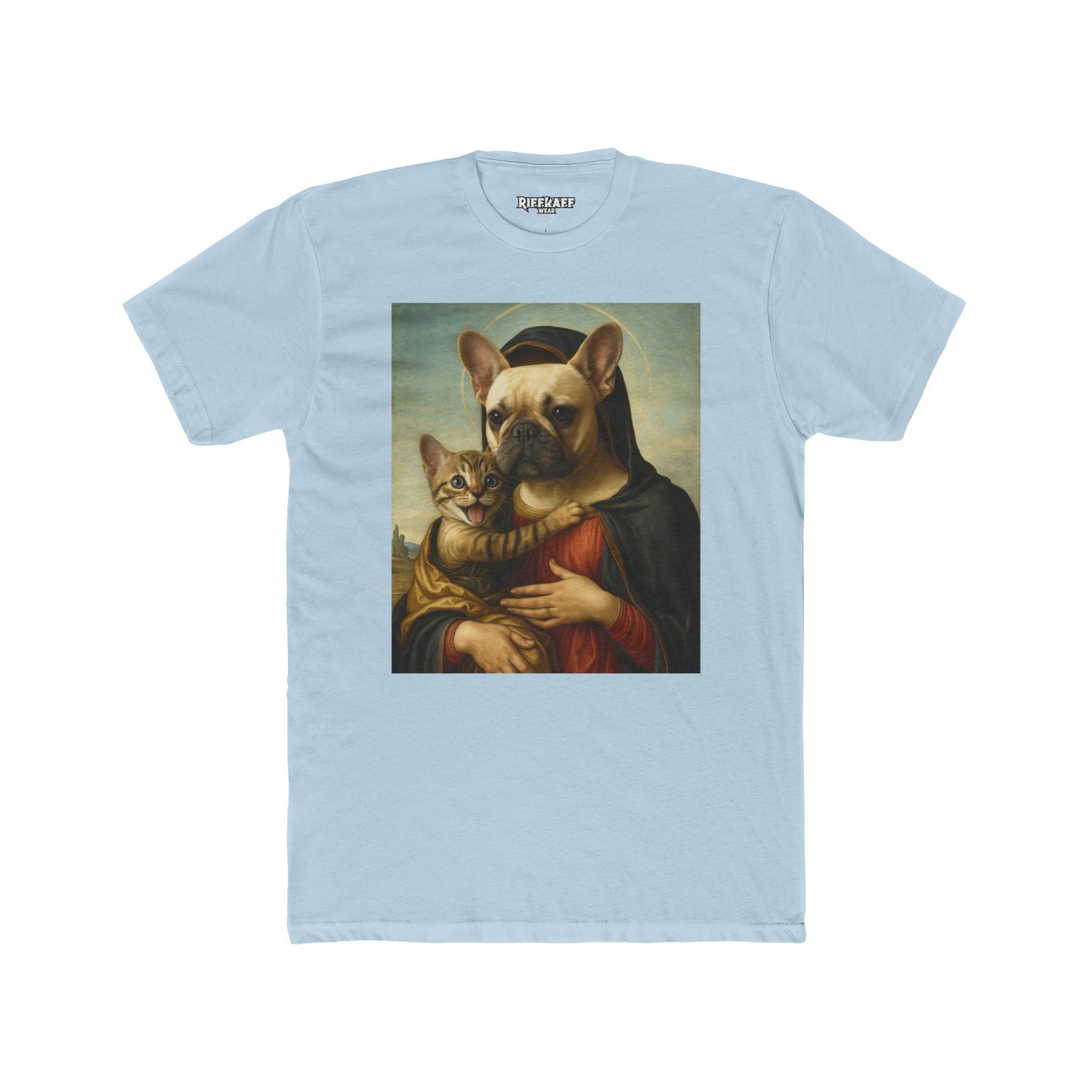 Funny Pet Portrait Unisex Cotton Crew Tee - Cat & Dog Art Tee - Riff Raff Wear