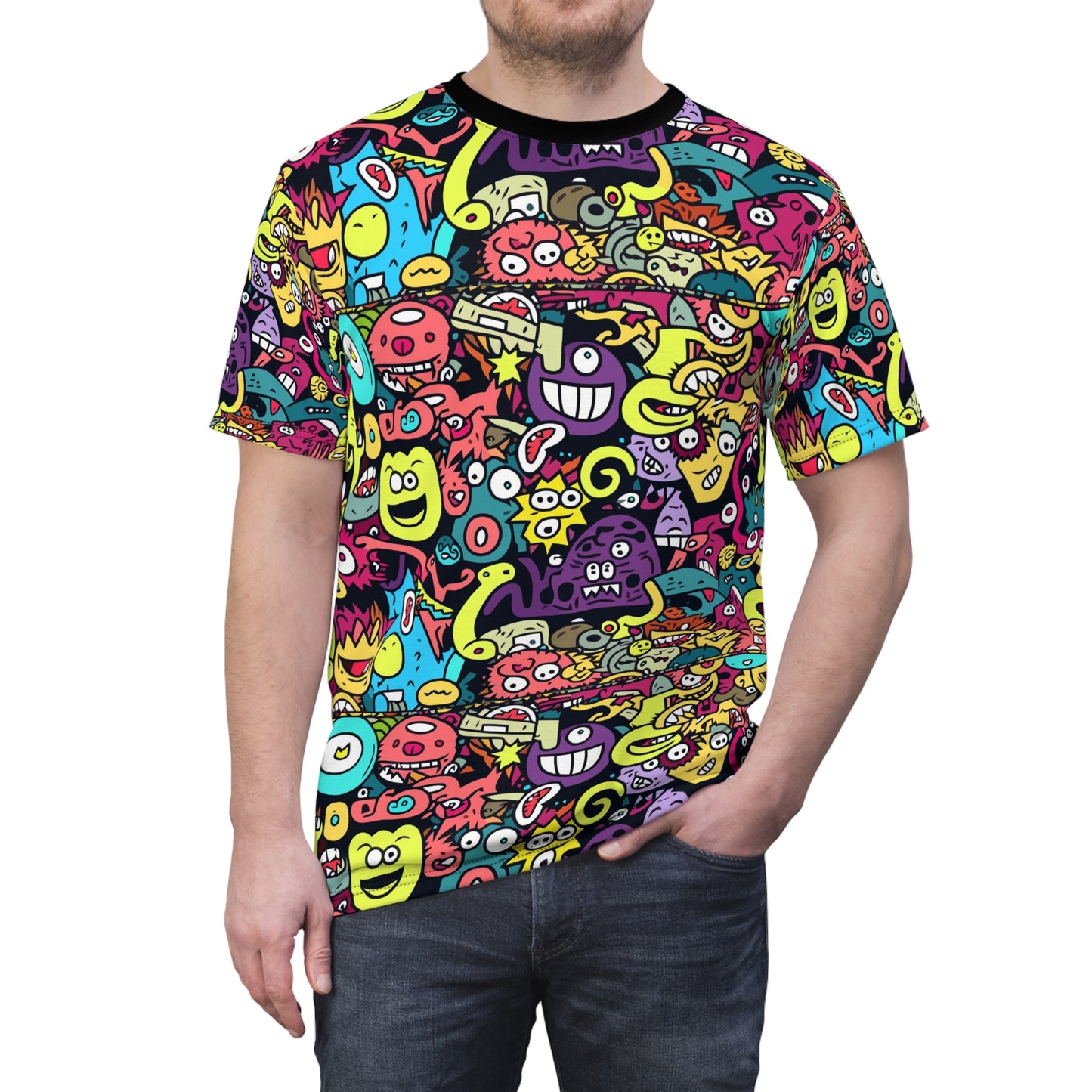 Riff Raff Wear Monster Doodles Unisex Cut & Sew Tee (AOP)