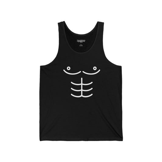 Funny Unisex Jersey Tank with Abs Design - Perfect for Summer, Gym, and Casual Wear - Riff Raff Wear