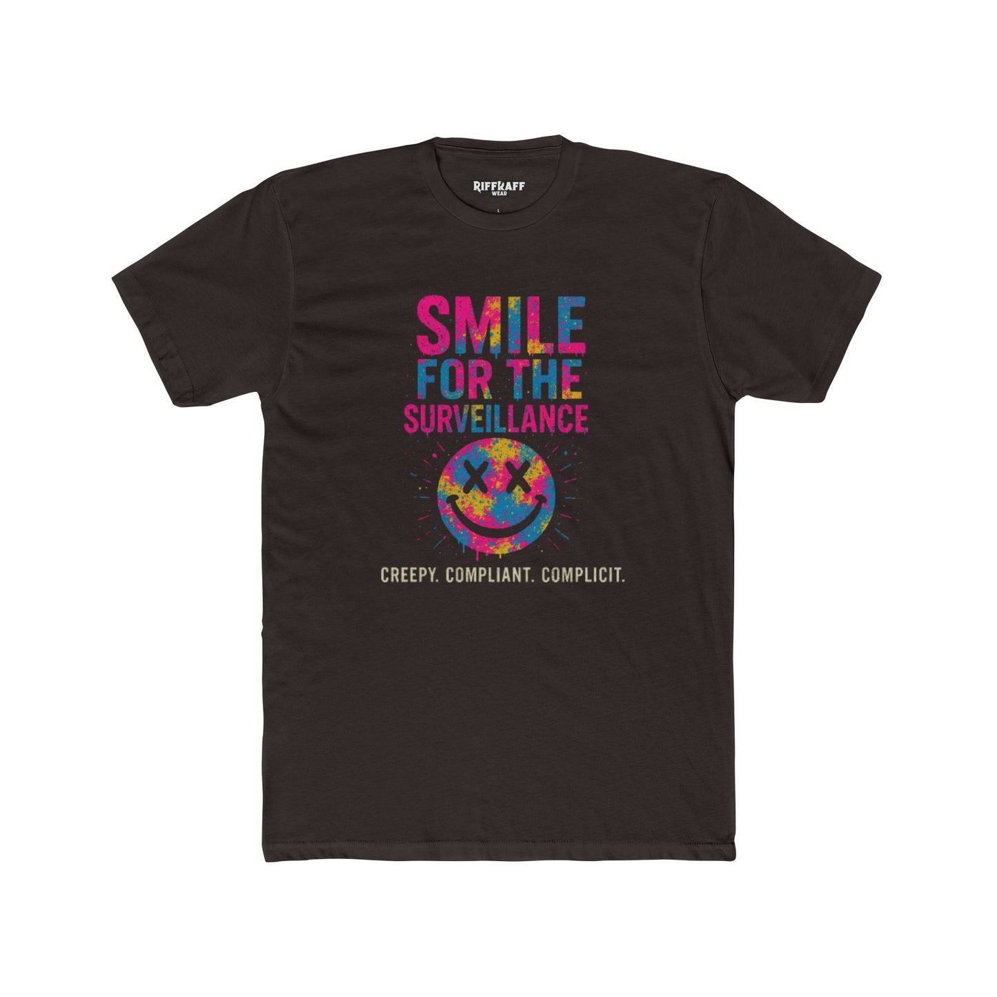 Smile for the Surveillance Unisex Cotton Crew Tee - Fun & Edgy Graphic Tee - Riff Raff Wear
