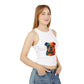 Colorful Bulldog Print Micro Rib Racer Tank Top - Riff Raff Wear