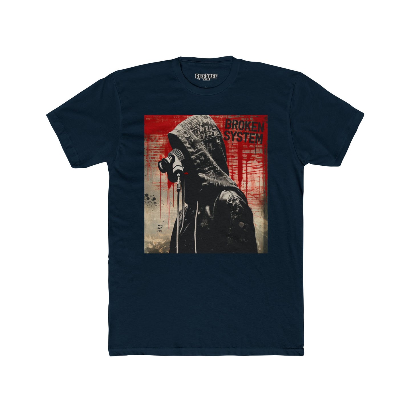 Rebellious Graphic Tee - 'Broken System' Political Art - Riff Raff Wear