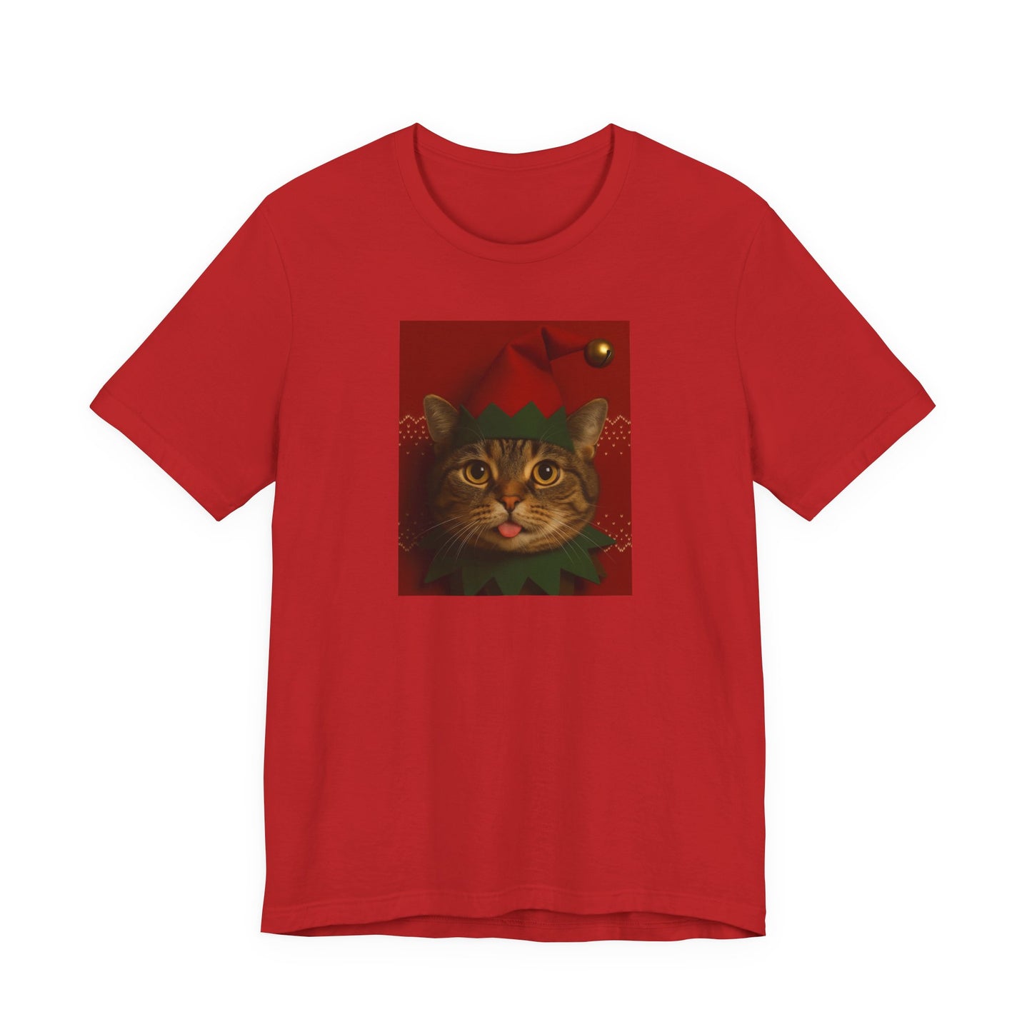 Festive Cat Elf T-Shirt, Christmas Tee, Holiday Gift, Cute Cat Lover Shirt, Unisex Apparel, Funny Christmas Top - Riff Raff Wear