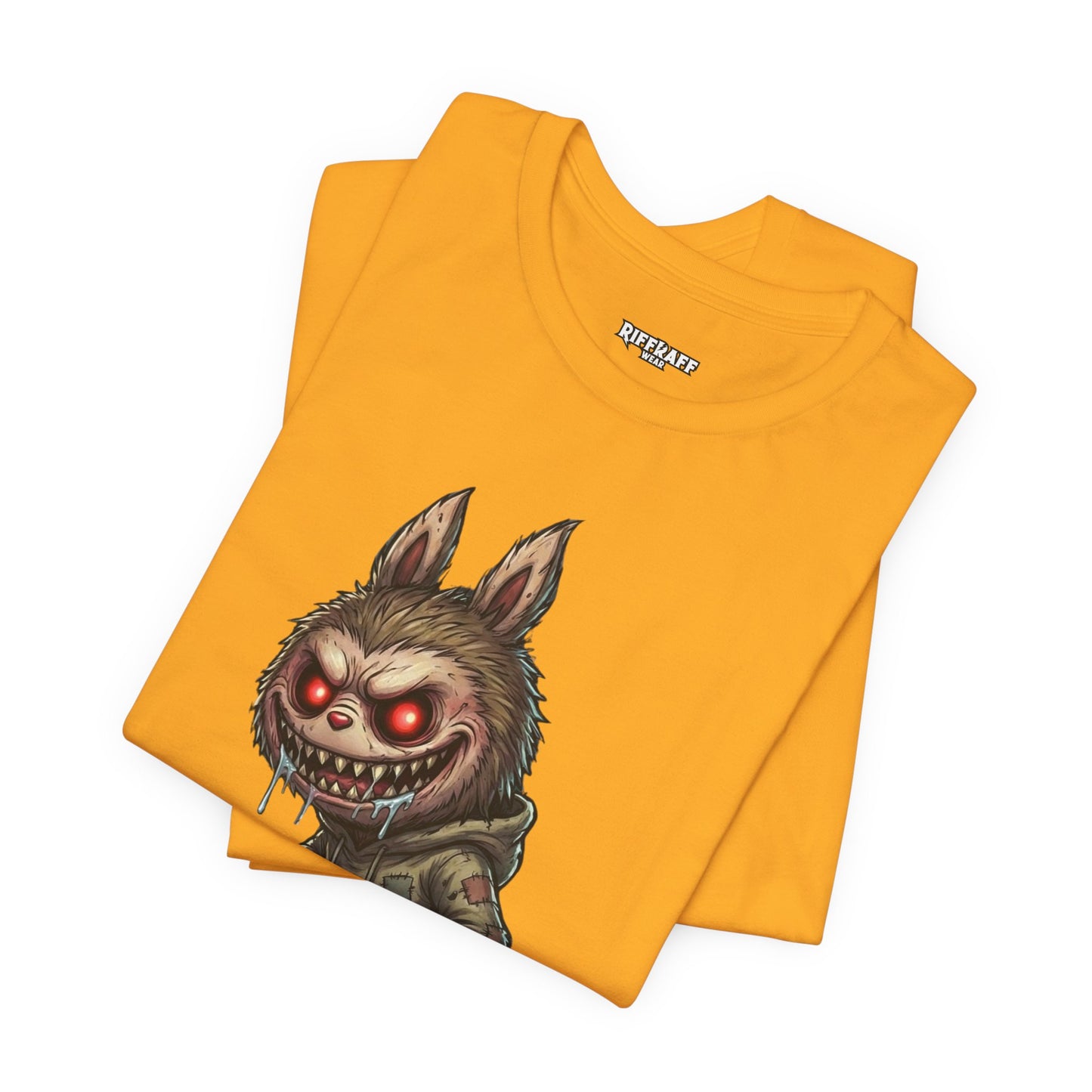 Graphic Tee — Creepy Bunny Monster Front with "F*** You and Your Lab***" Bold Back