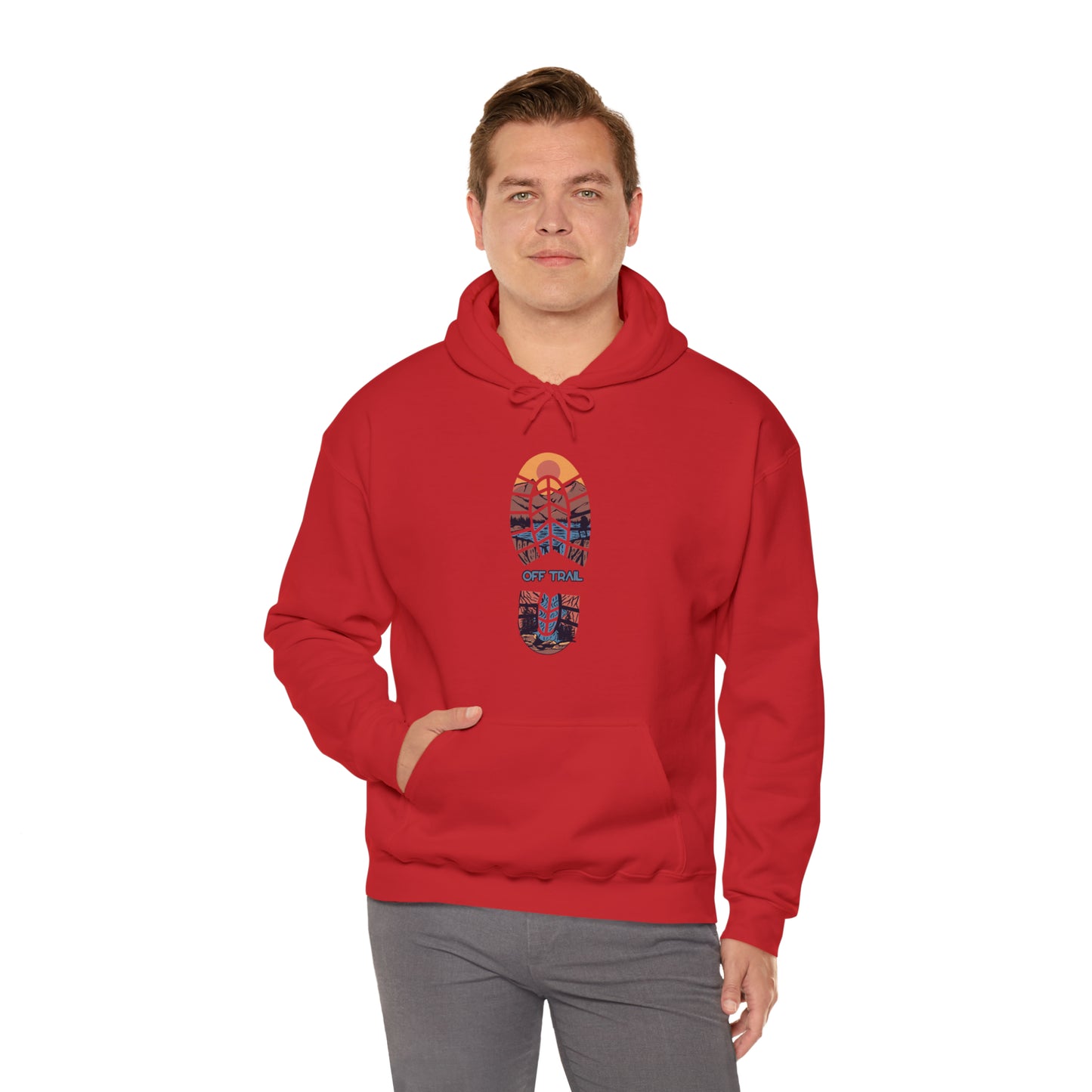 Off Trail Boot Print Unisex Heavy Blend™ Hooded Sweatshirt