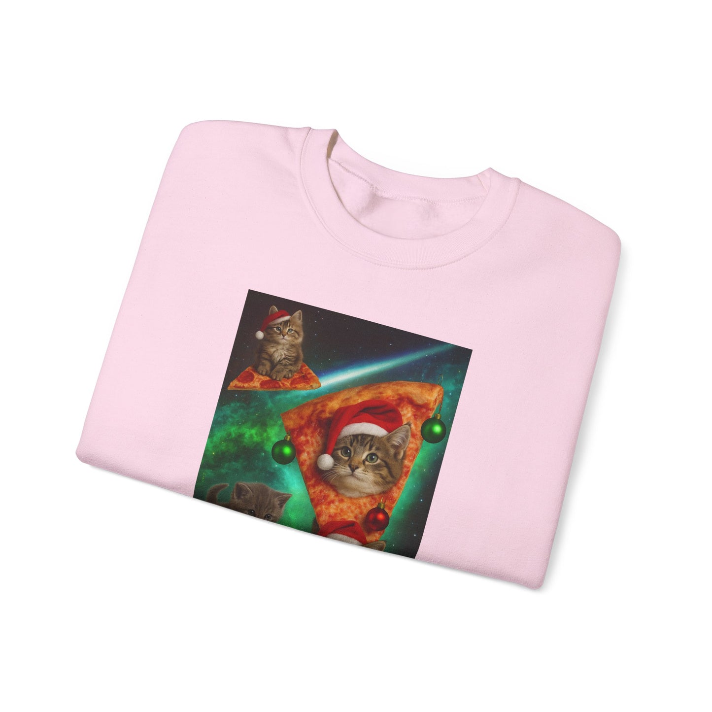 Cat Lovers Pizza Sweatshirt, Funny Gift for Cat Enthusiasts, Cozy Holiday Apparel, Perfect for Christmas, Unique Animal Sweatshirt - Riff Raff Wear