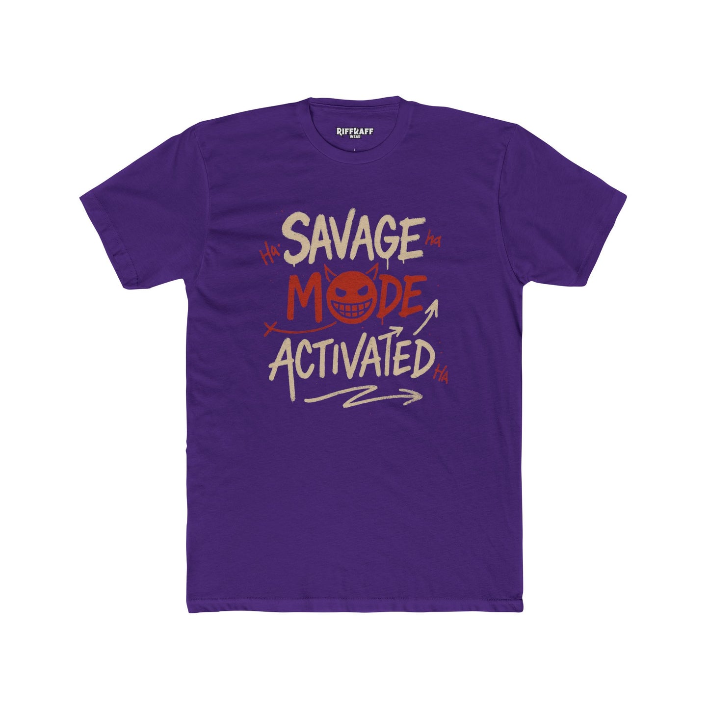 Savage Mode Activated Unisex Cotton Crew Tee – Casual Graphic Shirt for Everyday Style - Riff Raff Wear