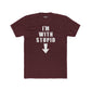 Funny Unisex Cotton Crew Tee - "I'm With Stupid" Graphic T-Shirt - Riff Raff Wear