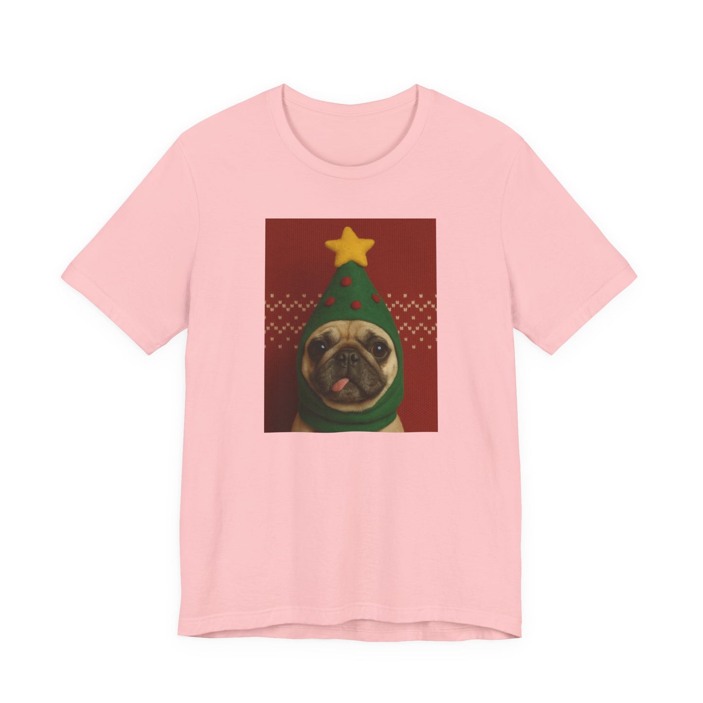 Christmas Pug Tee | Unisex Jersey Short Sleeve Tee, Fun Holiday T-Shirt, Cute Dog Shirt, Gift for Pet Lovers, Festive Apparel, Party Wear - Riff Raff Wear