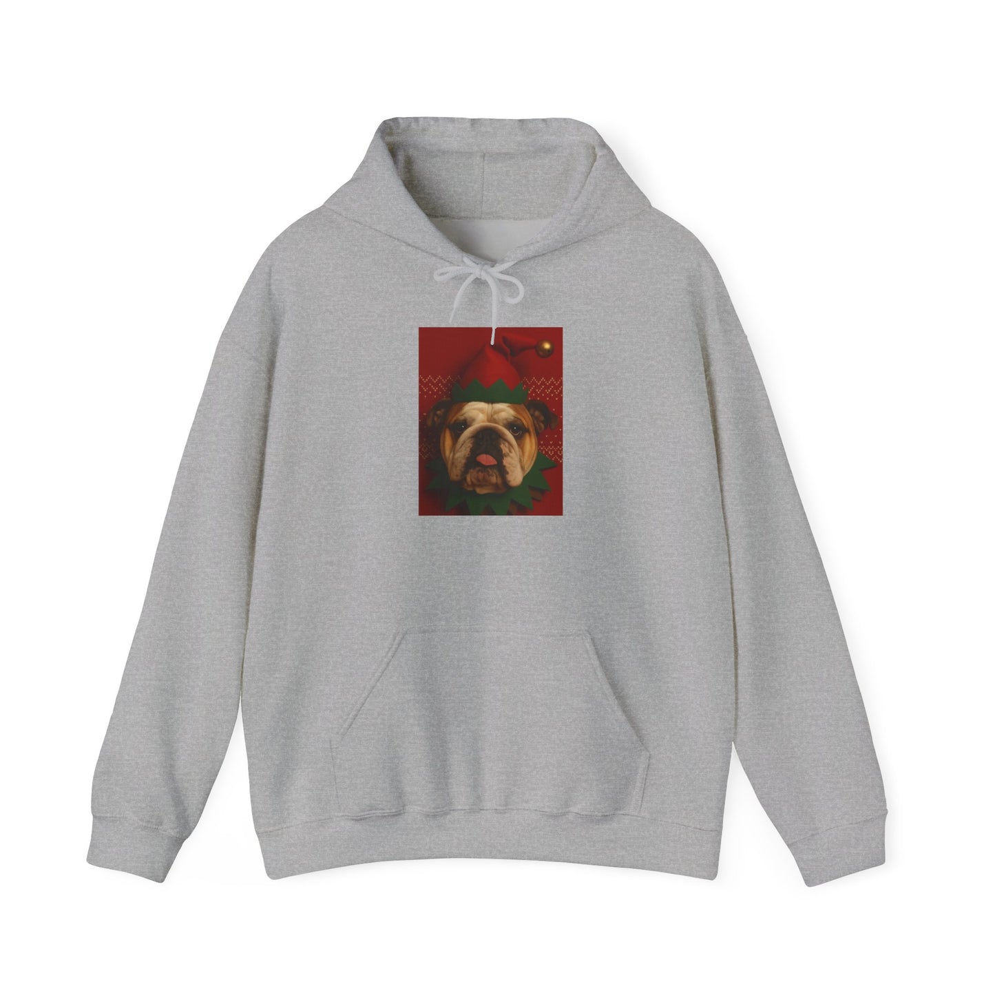 Christmas Bulldog Hoodie, Unisex Heavy Blend Sweatshirt, Funny Pet Gift, Holiday Apparel, Cozy Pullover, Festive Dog Sweatshirt - Riff Raff Wear
