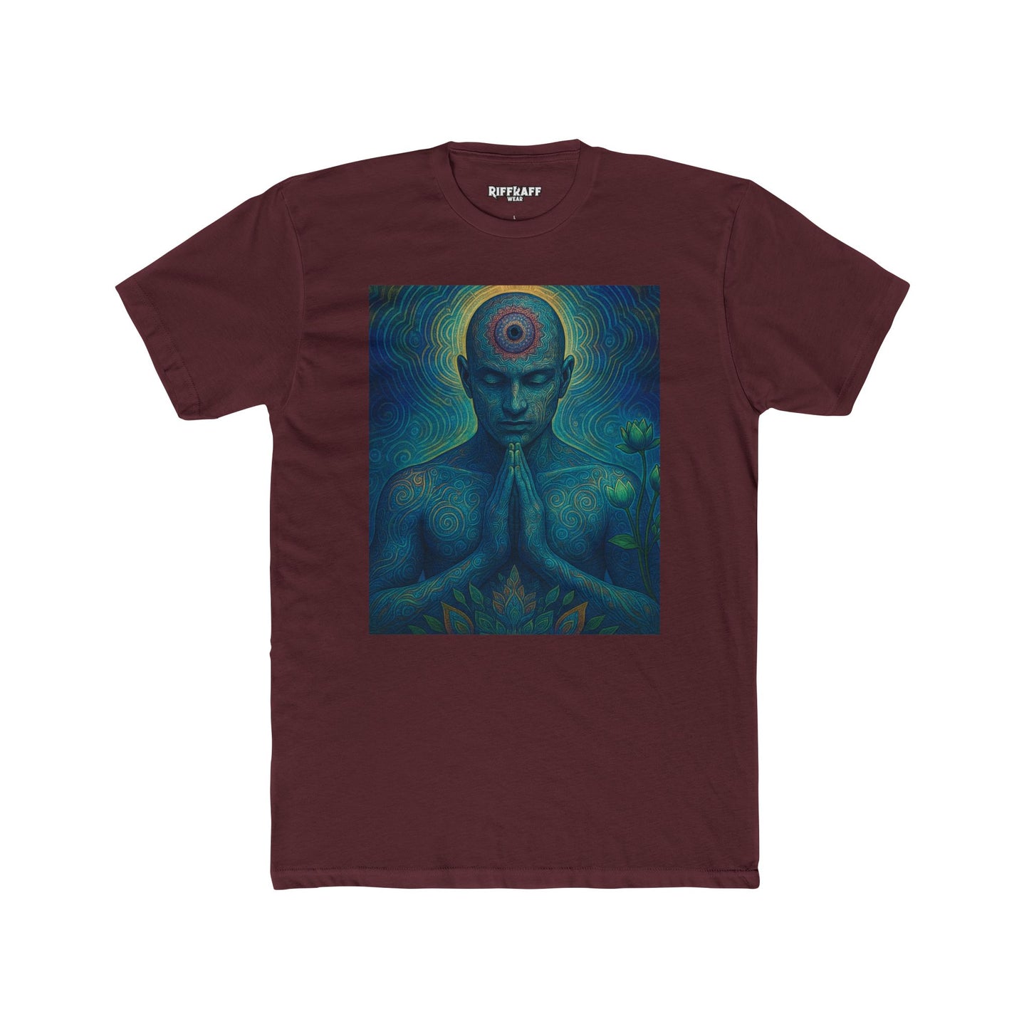 Meditative Unisex Cotton Crew Tee  Zen Art Design - Riff Raff Wear
