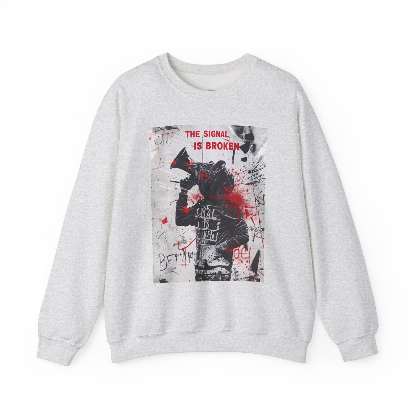 Unisex Crewneck Sweatshirt - "The Signal is Broken" Graphic Design - Riff Raff Wear