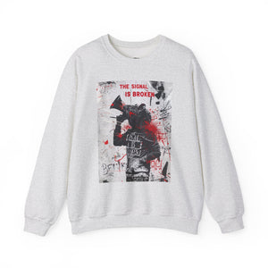 Unisex Crewneck Sweatshirt - "The Signal is Broken" Graphic Design - Riff Raff Wear