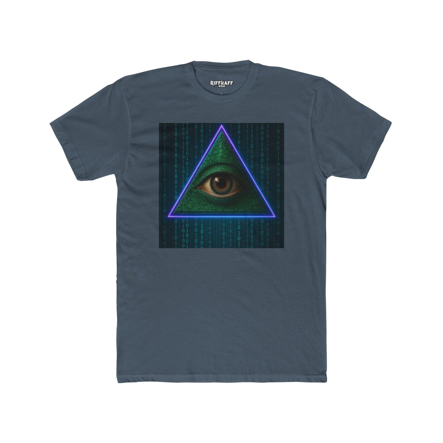 Mystical Eye Unisex Cotton Crew Tee - Retro Cyber Design - Riff Raff Wear